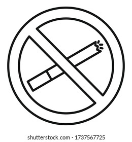 Icono de no fumar. Esquema de no fumar icono de vector para el diseño web aislado en fondo blanco