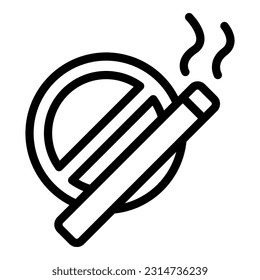 No smoking icon outline vector. Cigarette tobacco. Smoker vipe