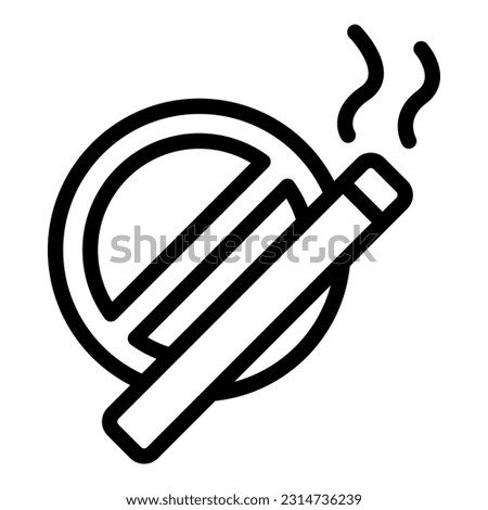 No smoking icon outline vector. Cigarette tobacco. Smoker vipe