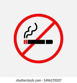 No Smoking Icon. Prohibition Symbol for Design, Presentation, Website or Apps Elements - Vector. Logo Template.