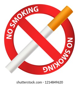 No smoking icon. Realistic illustration of no smoking vector icon for web design isolated on white background