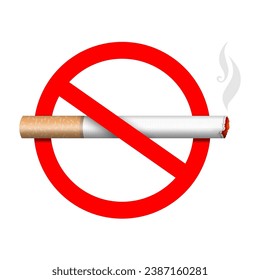 No smoking icon Realistic vector illustration on white background