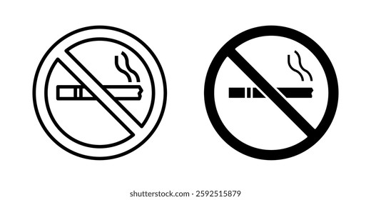 No Smoking icon set.for mobile concept and web design on white background