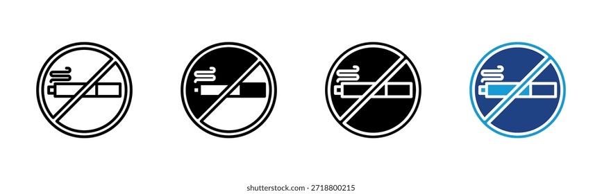 No Smoking Icon Set mehrere Stilkollektion