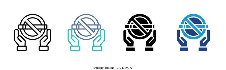 No Smoking icon set multiple style collection