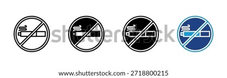 No Smoking icon set multiple style collection