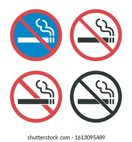 no smoking icon set, smoking is prohibited signs