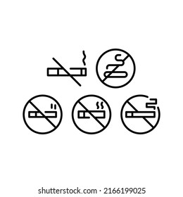 No Smoking Icon Set Vector Symbol Design Illustration
