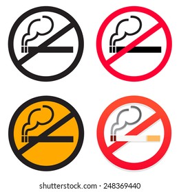 No smoking icon set vector