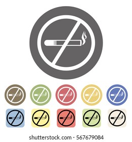 No smoking icon set.Vector illustration
