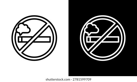 No Smoking Icon Sheet Black And White