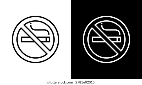 No Smoking Icon Sheet Black And White