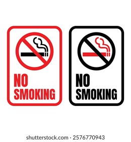 No smoking icon sign, Smoking banned here vector design, Smoking prohibited sign illustration