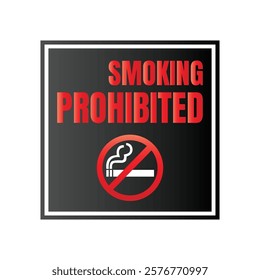 No smoking icon sign, Smoking banned here vector design, Smoking prohibited sign illustration