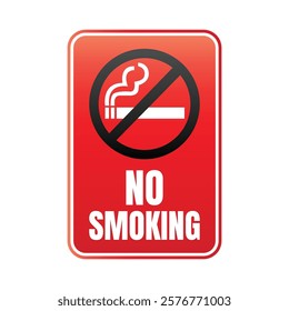 No smoking icon sign, Smoking banned here vector design, Smoking prohibited sign illustration