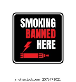 No smoking icon sign, Smoking banned here vector design, Smoking prohibited sign illustration