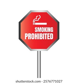 No smoking icon sign, Smoking banned here vector design, Smoking prohibited sign illustration