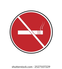 No fumar signo de icono. Cigarros, símbolo del logotipo de la prohibición del tabaco. Ilustración vectorial en fondo aislado eps 10.