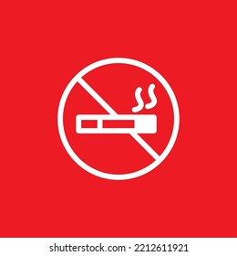 No Smoking Icon, No Sign Graphic Resource Template, Vector Illustration.