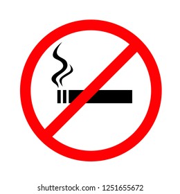 no smoking icon sign, vector no smoke sign red circle line illegal icon, flat design, stop sign icon, no sign icon,