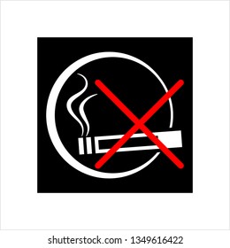 No Smoking Icon, No Smoking Sign Vector Art Illustration