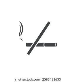 no smoking icon simple filled symbol vector