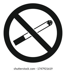 Icono de no fumar. Ilustración simple del icono de no fumar vector para el diseño web aislado en fondo blanco