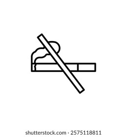 no smoking icon Simple outline illustration