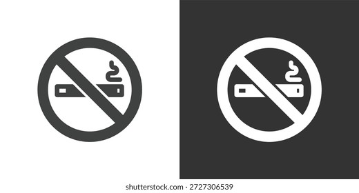 Kein Rauchen Symbol. Symbol für durchgezogene Glyphenserie