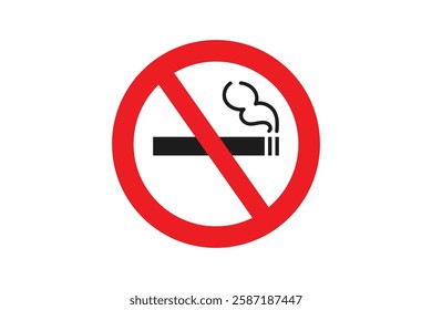 No smoking icon symbol for restaurant  room  public places. isolated cigarette prohibition sign. 