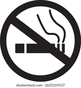 No smoking icon symbol for restaurant, room, public places. isolated cigarette prohibition sign.  