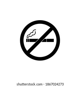 Símbolo de icono de no fumar vector de fondo blanco