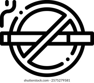 no smoking icon. Thin Linear Style Design Isolated On White Background