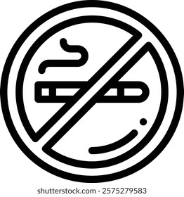 no smoking icon. Thin Linear Style Design Isolated On White Background