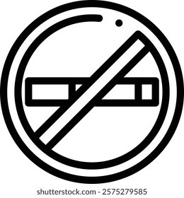 no smoking icon. Thin Linear Style Design Isolated On White Background