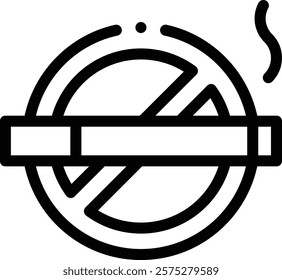 no smoking icon. Thin Linear Style Design Isolated On White Background