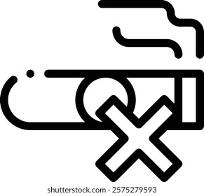 no smoking icon. Thin Linear Style Design Isolated On White Background