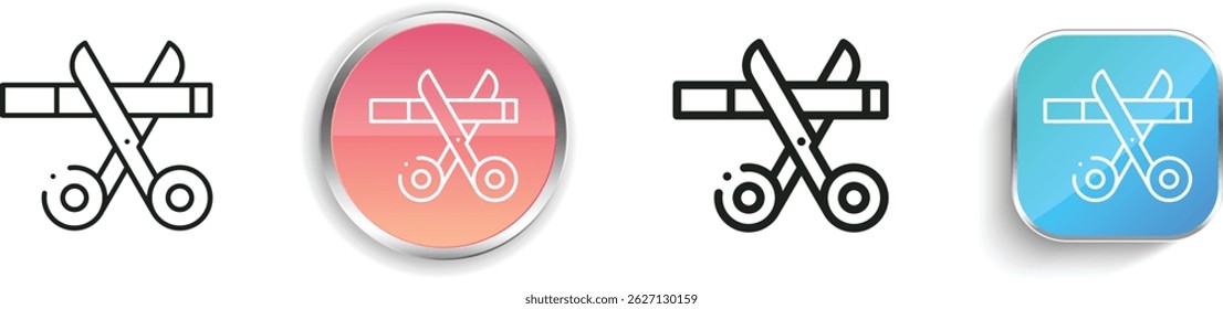 no smoking icon. Thin Linear, Regular and Button Style Design Isolated On White Background