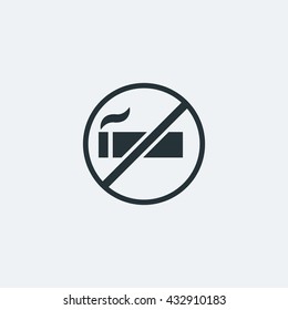 No Smoking icon in trendy flat style background, image jpg, vector eps, flat web, material icon, UI illustration