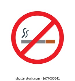 No smoking icon vector. smoking ban for public places.