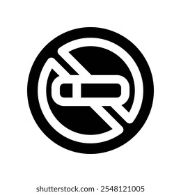 ícone não fumante. ícone de glifos vetoriais para o design de seu site, celular, apresentação e logotipo.