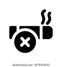 no smoking icon. vector glyph icon for your website, mobile, presentation, and logo design.