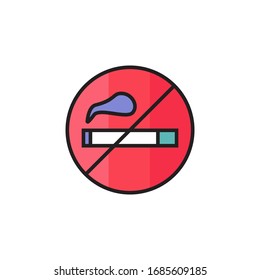 No Smoking Icon Vector Illustration. No Smoking Icon With Primary Color