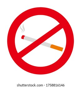 no fumar icono de ilustración vectorial plantilla