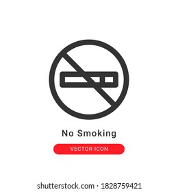 no smoking icon vector illustration. no smoking icon outline design.