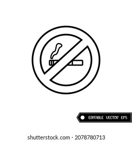 keine rauchfreie Symbol Vektorgrafik Logo-Vorlage im trendigen Stil. Geeignet für viele Zwecke.