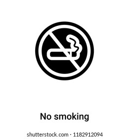 No smoking icon vector isolated on white background, logo concept of No smoking sign on transparent background, filled black symbol