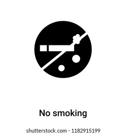 No smoking icon vector isolated on white background, logo concept of No smoking sign on transparent background, filled black symbol