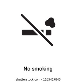 No smoking icon vector isolated on white background, logo concept of No smoking sign on transparent background, filled black symbol