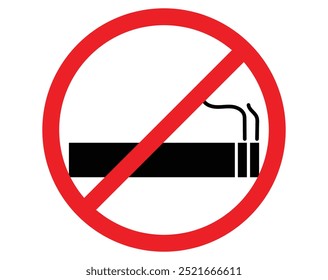 Vector de icono de no fumar aislado en blanco